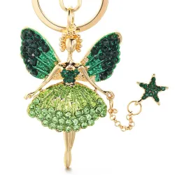 llaveroÁngel de cristal con estrella - llavero