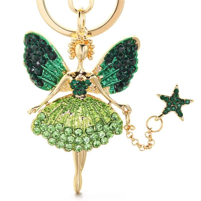 llaveroÁngel de cristal con estrella - llavero