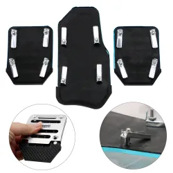 Couvre-pédale antidérapant pour voiture - pédales - aluminium 3 pièces