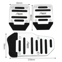 Couvre-pédale antidérapant pour voiture - pédales - aluminium 3 pièces