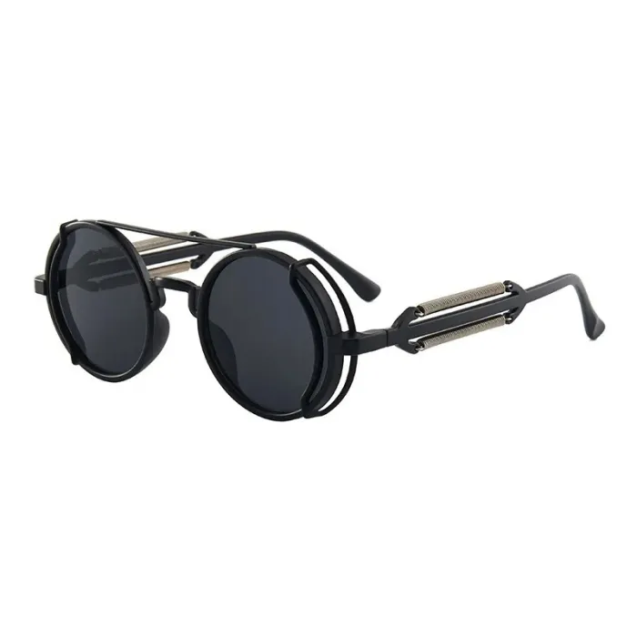 Klassieke gothic steampunk zonnebril - retro - rond frameZonnebrillen