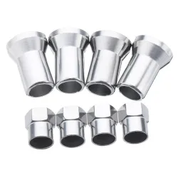 TR413 chrome car / truck - tire - wheel valve - hex - 4 piecesValve caps