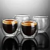 4 Pièces - Résistant à la chaleur - tasse en verre double paroi - verre - thé - expresso - café