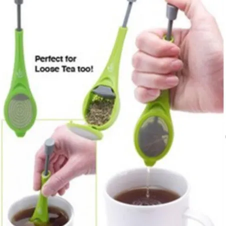 Infusor de téInfusor de té reutilizable - colador - émbolo incorporado