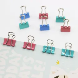 15mm metallklips - papir - permer - 60 stk