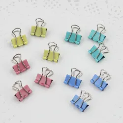 15mm metallklips - papir - permer - 60 stk
