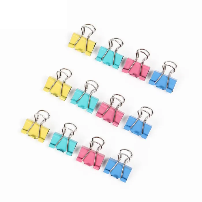 15mm metallklips - papir - permer - 60 stk