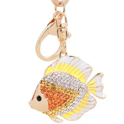 Peixe cristal - ouro - chaveiro
