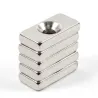 N35 neodymmagnetblokk med 4mm hull 20 * 10 * 4mm 10 stk.