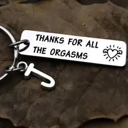 Bedankt voor ..alle orgasmes - sleutelhanger van roestvrij staalSleutelhangers