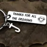 Bedankt voor ..alle orgasmes - sleutelhanger van roestvrij staalSleutelhangers