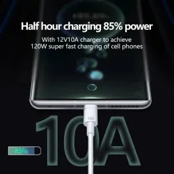Câble de données 120 W 10 A - USB vers Type C - Charge ultra rapide - Pour Samsung Xiaomi Huawei