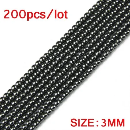 Naturstein - løse perler - armbåndfremstilling - 200 stykker - 3mm