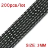 Naturstein - løse perler - armbåndfremstilling - 200 stykker - 3mm