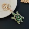 Krystallskilpadde nøkkelring - rosa - hvit - turkis - grønn
