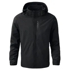 Men's waterproof rain hooded jacket - lightweight - hiking - windproofHome