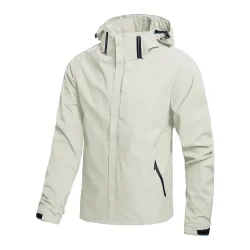 Men's waterproof rain hooded jacket - lightweight - hiking - windproofHome