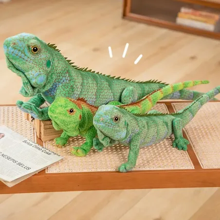 Peluche caméléon 65cm/95cm - reptile - peluche douce