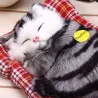 Peluche chat endormi avec son