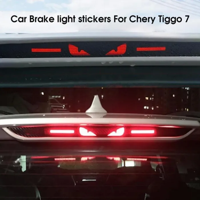 Taillight brake sticker - angry eyes - carbon fiber - protection sticker - for Chery Logo Tiggo 7Stickers
