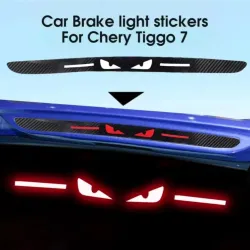 Baklys bremseklistremerke - sinte øyne - karbonfiber - beskyttelsesklistremerke - for Chery Logo Tiggo 7