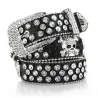 Cinto feminino com caveira e diamantes - estilo punk - 115cm - 45 polegadas