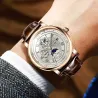 Orologio da polso automatico con cinturino in pelle di lusso per uomo - business - casual - impermeabile