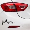 Loup hurlant / battement de cœur - autocollant en vinyle pour voiture