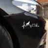 Heulender Wolf / Herzschlag Lebenslinie - Vinyl-Autoaufkleber