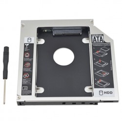Universal aluminium SATA HDD Caddy 12.7mm box case enclosure optisk bay