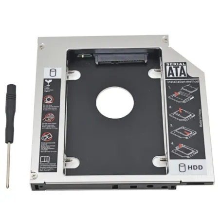 Universal aluminium SATA HDD Caddy 12.7mm box case enclosure optisk bay