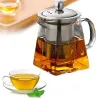 Infusor de téTetera de vidrio resistente al calor - acero inoxidable
