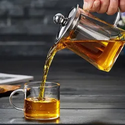 Infusor de téTetera de vidrio resistente al calor - acero inoxidable