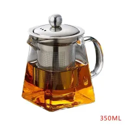Infusor de téTetera de vidrio resistente al calor - acero inoxidable