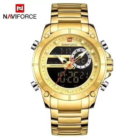 NAVIFORCE 9163 Męski elektroniczny zegarek kwarcowy z kalendarzem świetlnym Casual Sport Wodoodporny pasek ze stali nierdzewn...