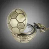 Soccer Ball Shape Bronze Round Vintage Quartz Movement Pocket Watch With Chain NecklaceNecklaces