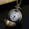 Soccer Ball Shape Bronze Round Vintage Quartz Movement Pocket Watch With Chain NecklaceNecklaces