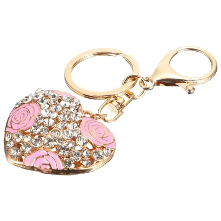 Alloy Heart Shaped Keychain naments Rhinestones Fashionable Bag Pendant Gift Decoration Creative Chains Car Keys