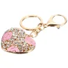 Alloy Heart Shaped Keychain naments Rhinestones Fashionable Bag Pendant Gift Decoration Creative Chains Car Keys