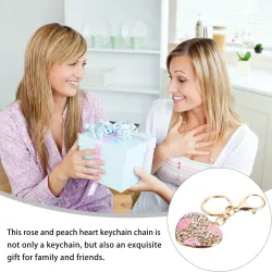 Alloy Heart Shaped Keychain naments Rhinestones Fashionable Bag Pendant Gift Decoration Creative Chains Car Keys