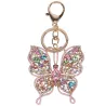 Diamant sommerfuglnøkkelring – strass – mini veskeanheng