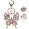 Diamant sommerfuglnøkkelring – strass – mini veskeanheng