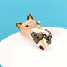 CINDY XIANG Enamel Cat Brooch – Unisex, 2 Colors, Cute Animal PinBrooches