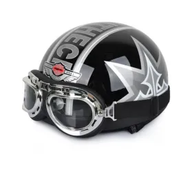 Partes de motosScooter de moto vintage Open Face Media Casco & Visor &