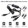USB til MIDI-grensesnittkabel - adapter - konverter for PC-keyboard - Windows Mac iOS - 2m