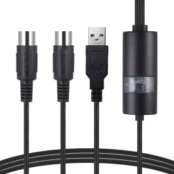 Câble d'interface USB vers MIDI - adaptateur - convertisseur pour clavier musical PC - Windows Mac iOS - 2 m