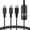 USB til MIDI-grensesnittkabel - adapter - konverter for PC-keyboard - Windows Mac iOS - 2m