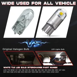 10 PCS 194 T10 W5W LED Bulbs 12V 3030 2SMD 7000K White Super Bright Car Interior Dome Map Door Courtesy License Plate Lights