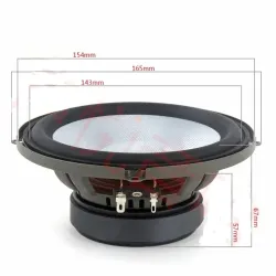 SOTAMIA 1Pcs 6.5 Inch Midrange Woofer Speaker 4 Ohm 80W Woven Waterproof Basin Audio Speakers Bass For Car Home ModificationG...