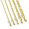 HONGTONG Fashion Figaro Cuban Link Chain Stainless Steel Necklace 45cm/50cm/55cm/60cm 3MM-9MM Gold Color Jewelry Gift Women Men